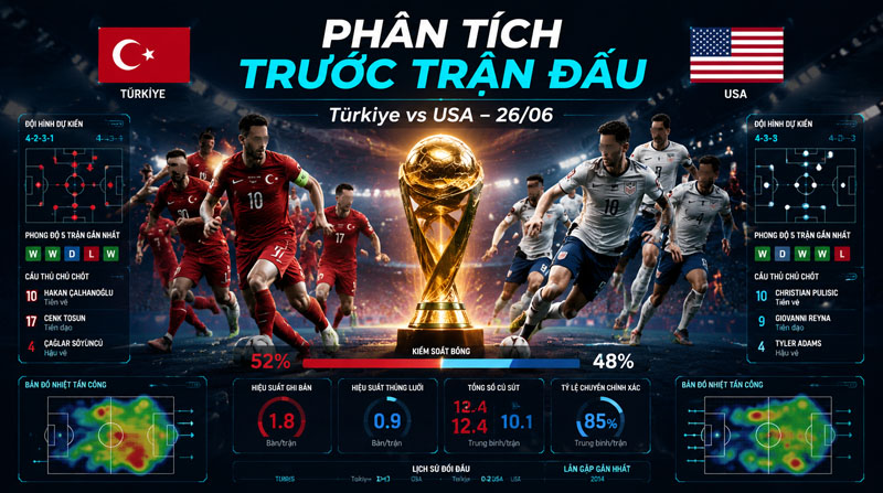 dự đoán tỷ số Thổ Nhĩ Kỳ vs Mỹ